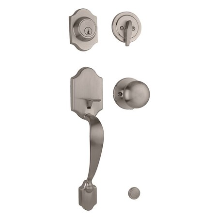 Weslock Parkside Single Cylinder Handleset with Salem Trim Satin Nickel 02820-NSNFR2D